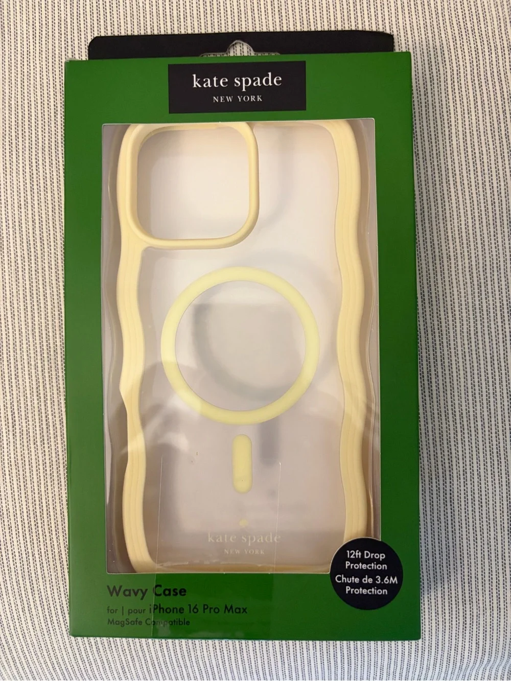kate spade New York Wavy Case for iPhone 16 Pro Max - Butter Yellow NIB
